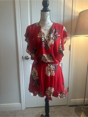 Umgee Red Floral Romper